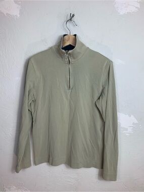 BOSS Hugo Boss Men's Quarter Zip Pullover Sweater Tan Size M Made In Portugal